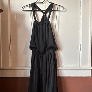 Black halter formal dress